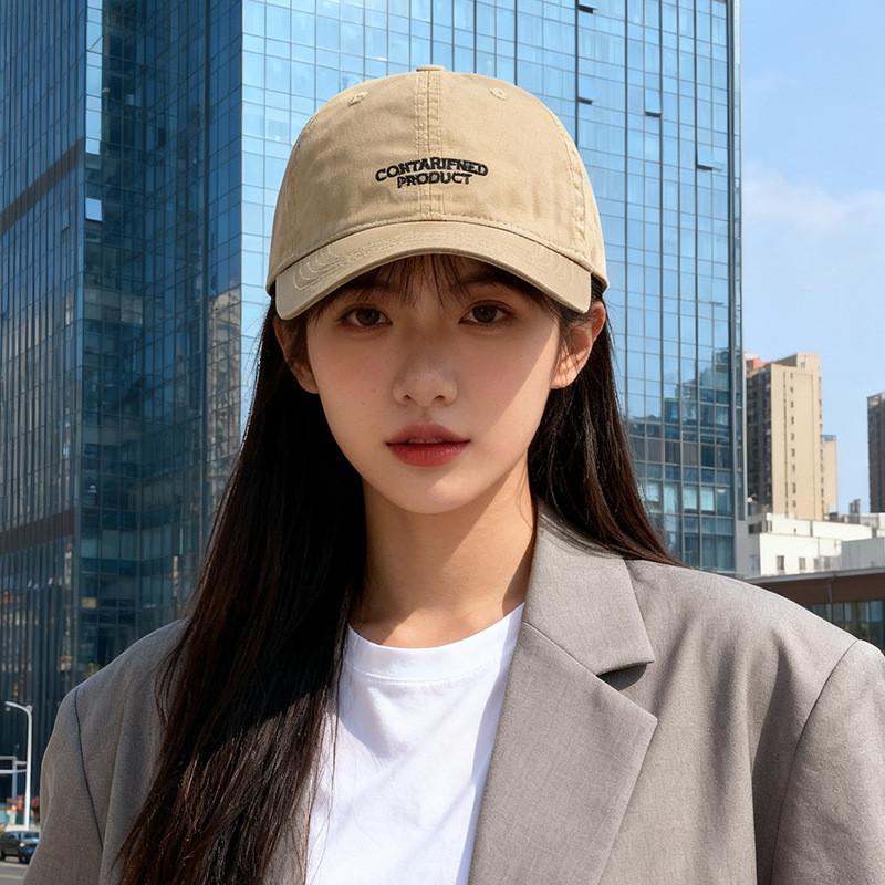 American Retro Letter Embroidered Baseball Cap With Sun Protection For Outdoor Women