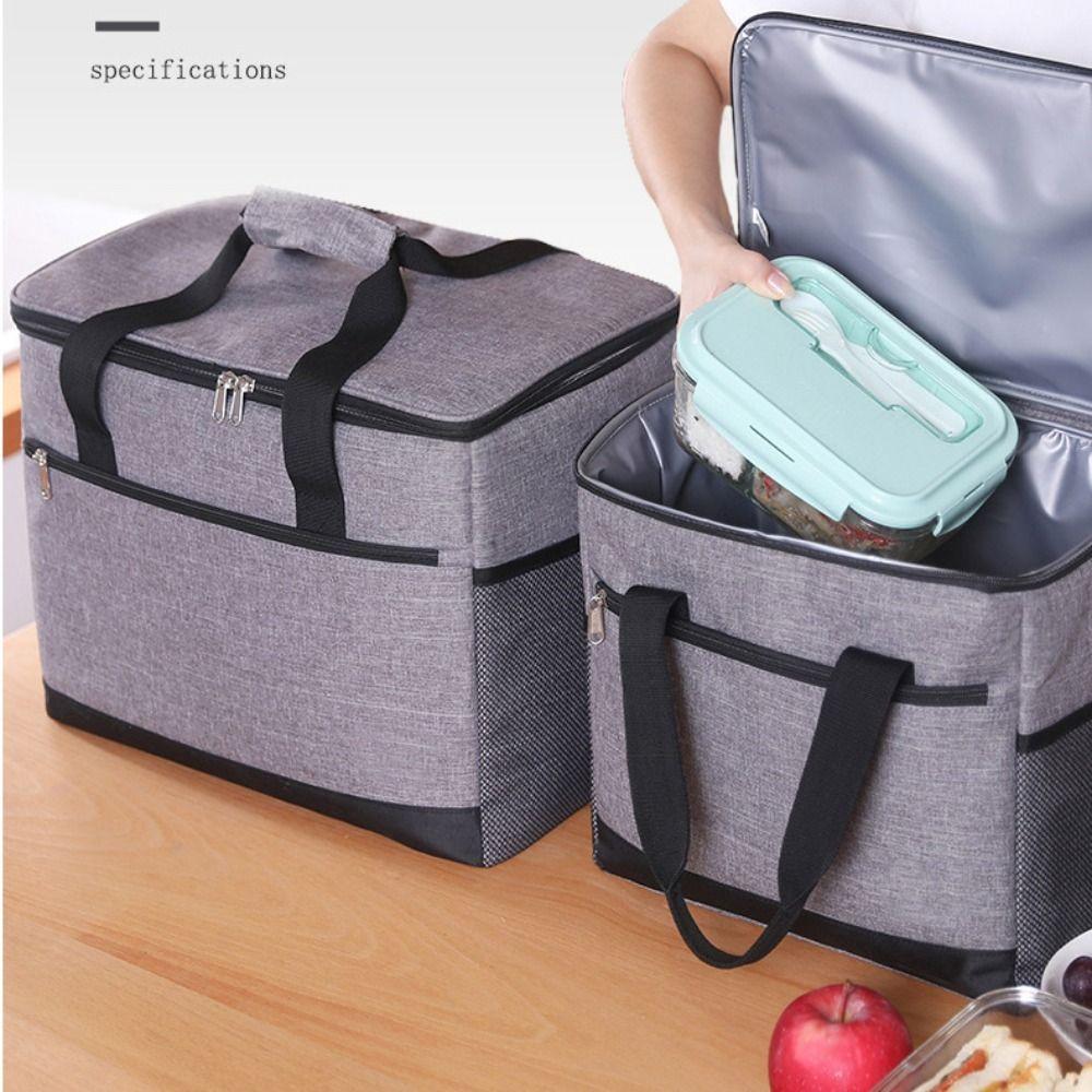 Oxford Cloth Lunch Cooler Bags 18L 30L Large Capacity Thermal Insulation Bag Leakproof Aluminum Foil Refrigerated Bag Outdoor