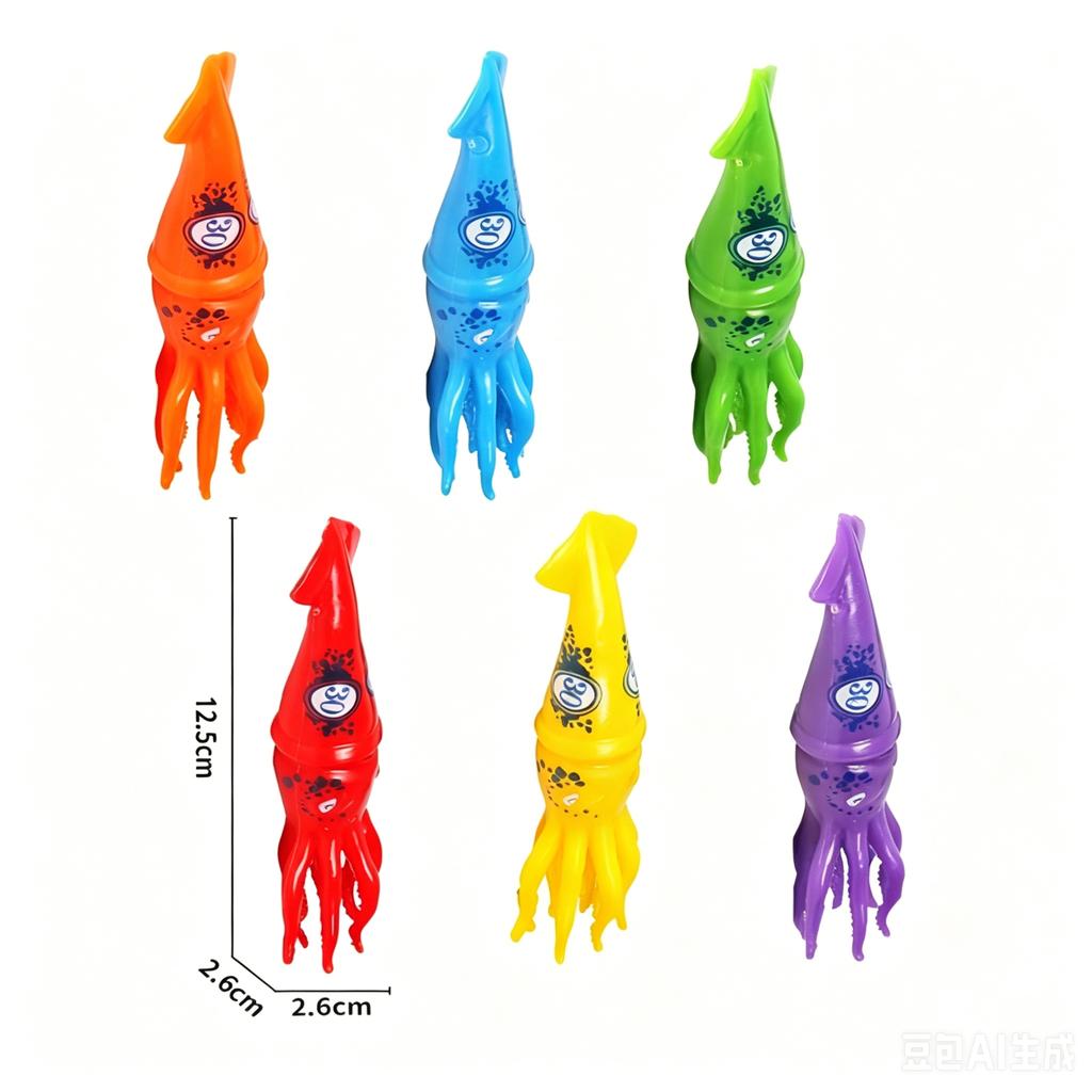 Set of 6 Squid Shaped Diving Toys for Swimming Pool Water Games Durable Plastic Material Floating and Sinking Design for Outdoor Water Activities