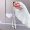 Love Heart Bead For Phone Strap Charm Chain Knot Cellphone Lanyard Phone Wrist Strap Hand-held Short -lost Pendant