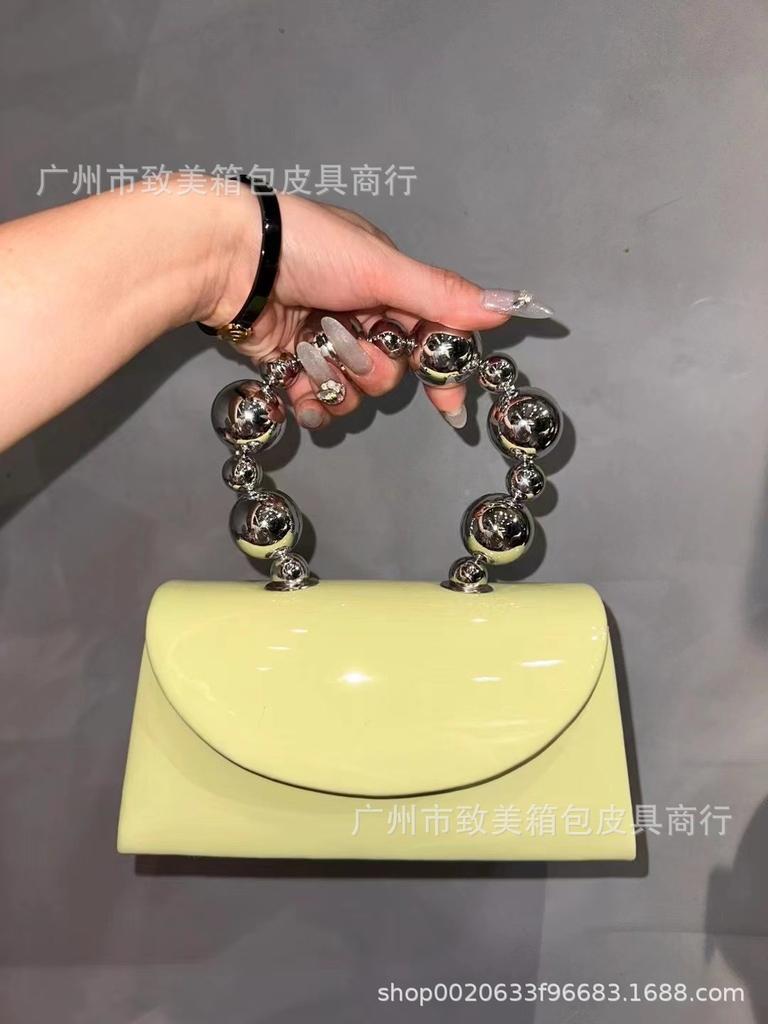 French Shiny Diamond Women'S Handbag Steel Ball Wrist Fresh Macaron Small Square Bag Girl Street