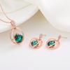 Fashion Simple Women's Colorful Crystal Rhinestone Earring Necklace Set Suitable For Bridal Wedding Party Gifts