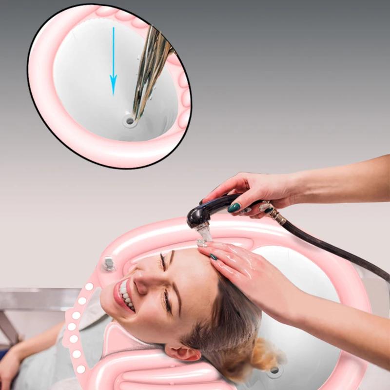 Aufblasbares Shampoo-Becken Tragbare Shampoo-Schüssel Haarwaschbecken für bettlägerige Kinder, schwangere Frauen und Patienten