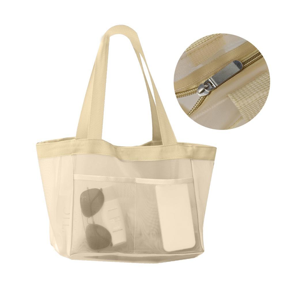 Hollow Large Capacity Makeup Storage Bag Women Multifunctional Mesh Shoulder Bag Travel Transparent Bag Beach Bags