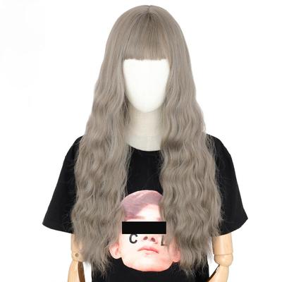 24 Inch Long Gray Wig with Liu Haihai Wave Wig Synthetic Fiber Wig Ladies Long Wig Natural Wig Cosplay/daily/party Wig