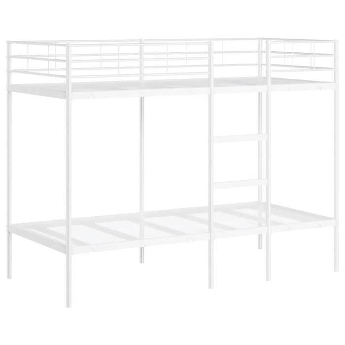 VidaXL Lit superposé sans matelas blanc 90x190 cm acier, cadre de lit, sommier, meuble de chambre, lit mezzanine, cadre de 42000328
