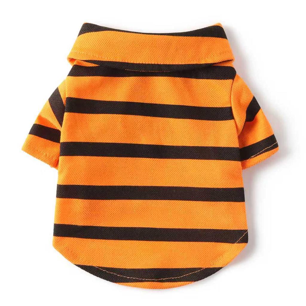Striped Polo Collar Shirt for Cats and Dogs (Spring/Fall) - Fits Breeds like Teddy, Bichon, Pomeranian