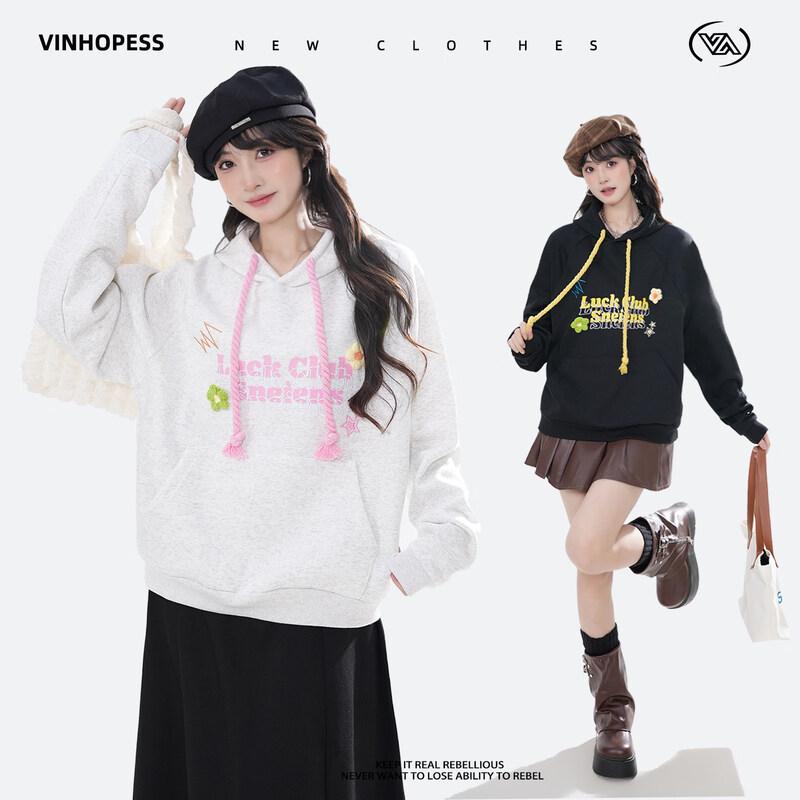 Sweet Cool 3D Flower Color Block Hoodie M