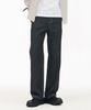 CHASECULT Men'S Cotton Linen Blend Elastic Waist Wide Denim Pants - Black