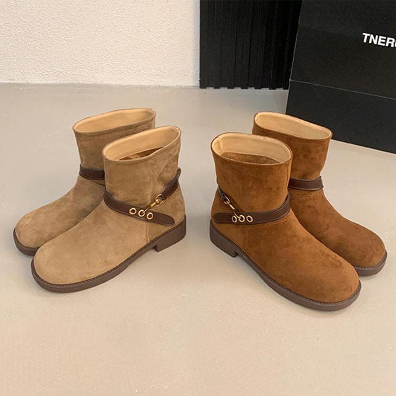 Women Western Cowboy Ankle Boots,Chunky Chunky Heel Sole Combat Boots,Motorcycle Style Platform Booties, Fall Winter Vintage