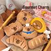 Creative Food Pendant Girl Cartoon Capybara Plush Doll Bread Charm Decoration Accessory