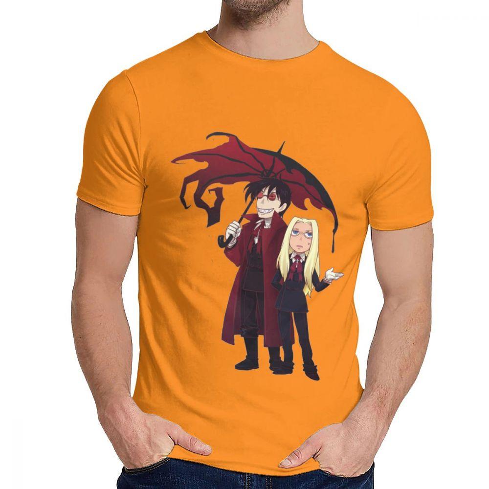 Streetwear Hellsing And Alucard Cartoon Style Tee Shirt For Men Crazy Great T Shirt O Neck