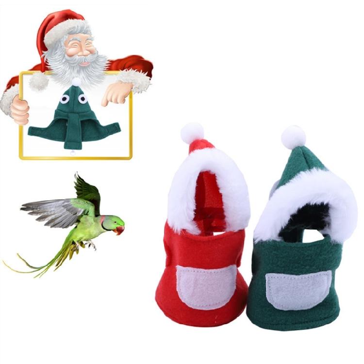 Bird Santa Claus Hoodie Funny Christmas Small Pet Costume Xmas Parrot Apparel