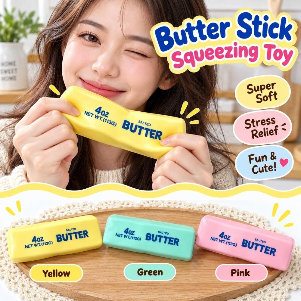 Realistic Butter Stick Squishy Toy Plasticity Butter Stick Pinch for Kids Adults