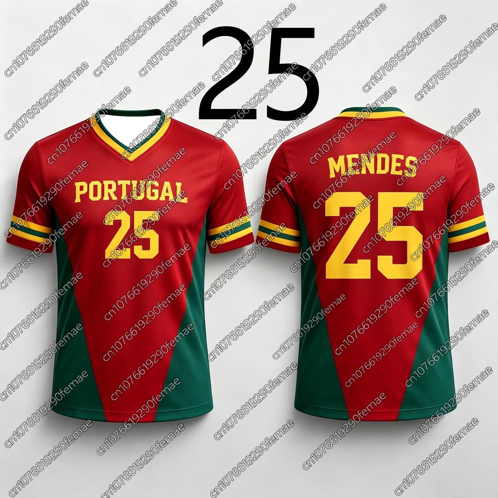 2026New Red-Green Contrast Sports T-Shirt,Men Women Portugal Soccer Fan Version