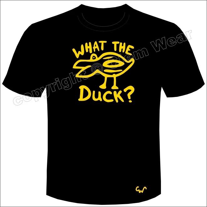 funny tee WHAT THE DUCK? T SHIRT Clem Wear ® gift T-shirt vinyl print joke BNWT XL