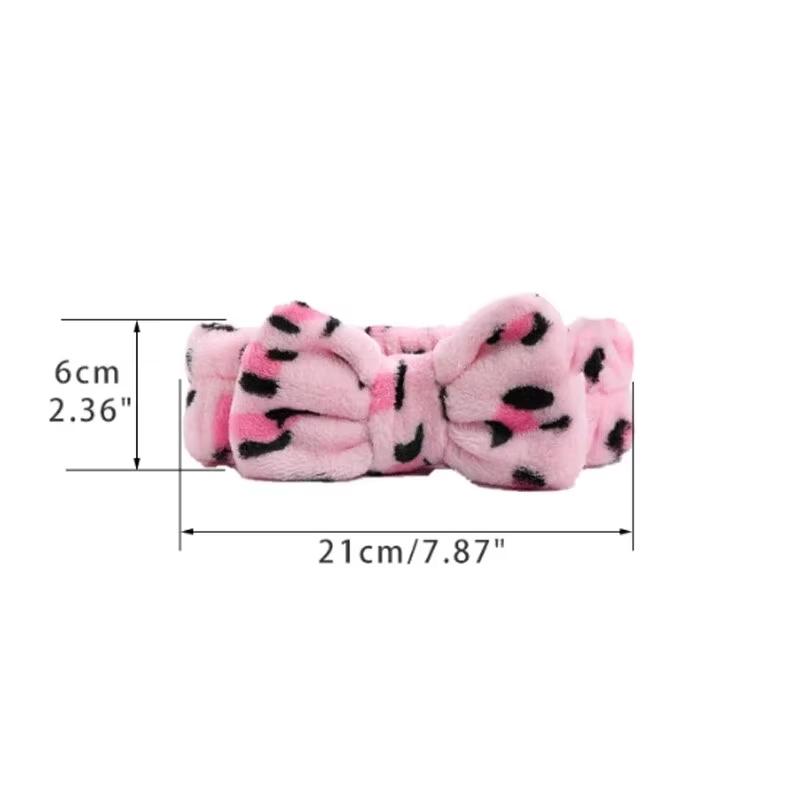 1pcs Spa Headband with  Bow for Women, Facial Makeup Headbands, Soft Coral Wool Headbands for Showering, Face Washing, Hair Acce