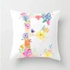 Flower 26 Letters Alphabet Decorative Cushion Cover Polyester Pillowcase Throw Pillow Cover Home Decor Fundas De Cojin 45X45Cm