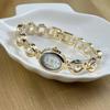 Small Ladies Pearl Bracelet Wristwatch Bead Stylish Oval Watch Women's Quartz Watch  Student