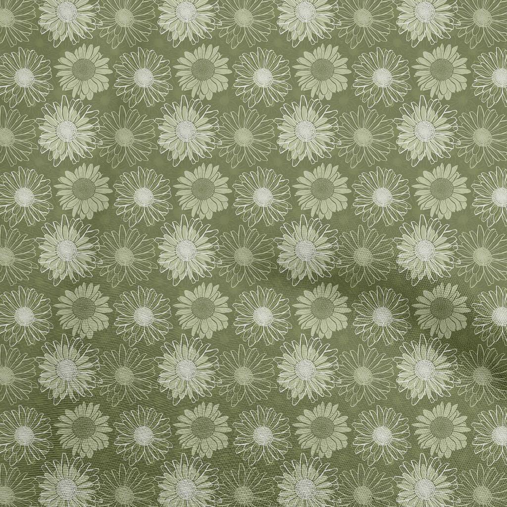 oneOone Cotton Flex Medium Blue Fabric Floral Fabric For Sewing Printed Craft Fabric By The Yard 40 Inch