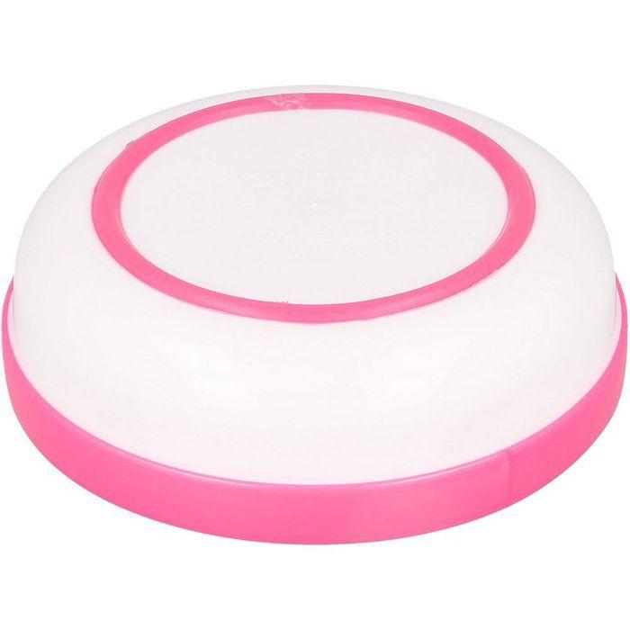 Plat Cuisines Tataway Bol en Plastique Rose et Blanc Disney pour Filles Princesses Cendrillon Ariel Belle avec Base Antidérapante