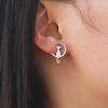 Skyrim Stainless Steel Moon Cat Stud Earring Simple Korean Style Ear Jewelry for Women Girls 2026 Trendy Wedding Gift Wholesale