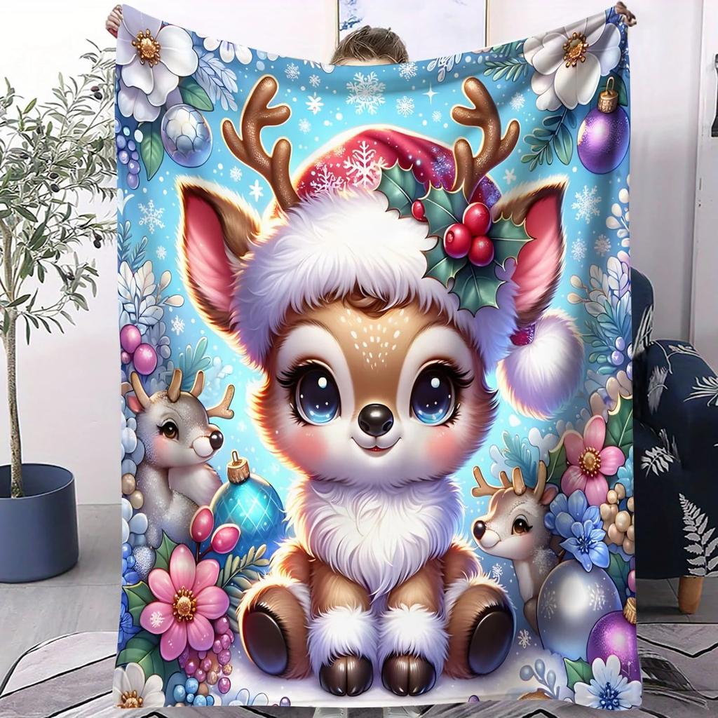 Festive Santa Hat Baby Snowman Blanket - Cheerful & Colorful Throw for Bedroom Sofa Holiday Fans Perfect for Decor & Gifting