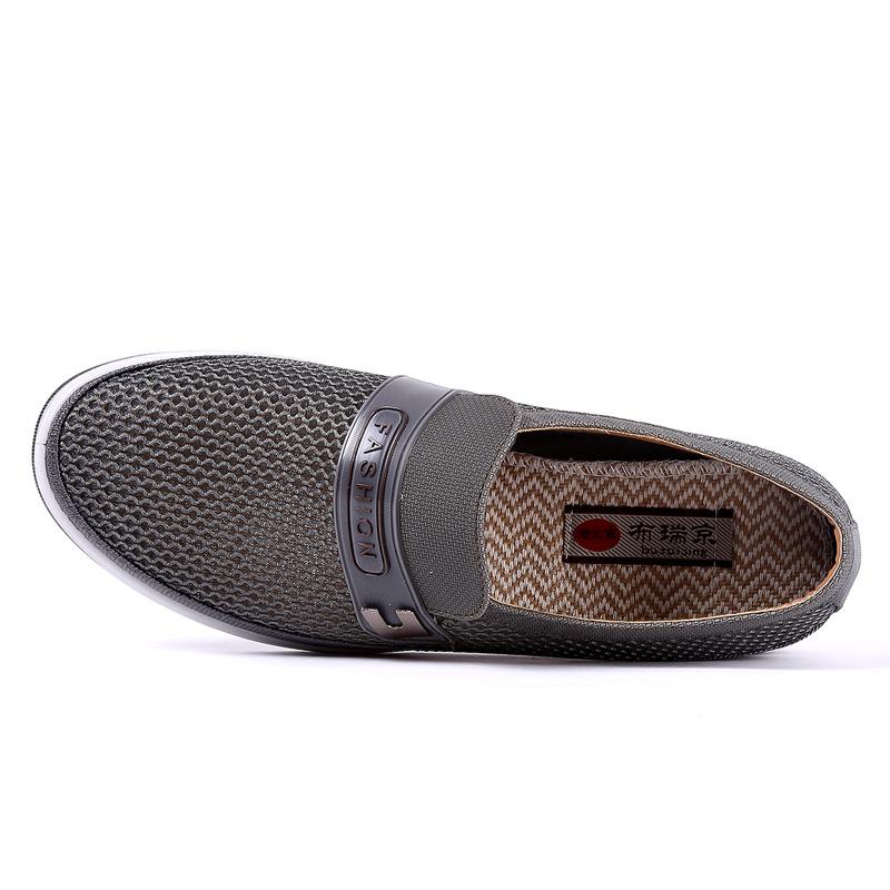 Fashion Summer Mesh Shoes Men Slip-On Flat Sapatos Hollow Out Comfortable Father Shoes Man Casual Moccasins Basic Espadrille 2024