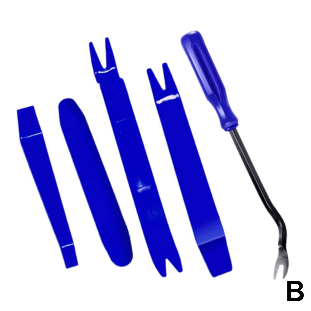 5 ks Nástroje pro instalaci auta, klipy na panely dveří, demontáž obložení, čepele pro demontáž palubní desky a navigace, plastové nářadí pro opravu interiéru auta