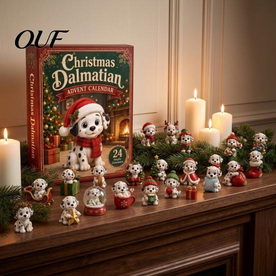 Interactive Holiday Games 2026 Dog Christmas Advent Calendar, 24-Day Acrylic Ornament Set with Mini Puppy Collectible Toy Figures Figures, 2D