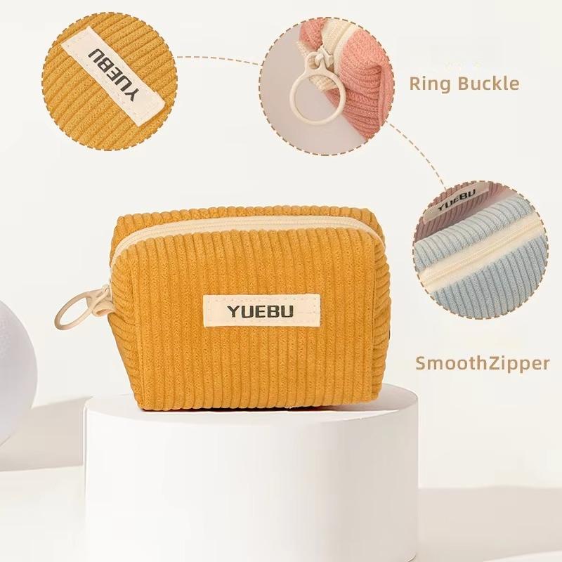 Corduroy Mini Zipper Coin Bag Small Wallet Key Earphone Storage Bag Kids Coin Purse Coin Pouch Cute Purse Versatile Bag