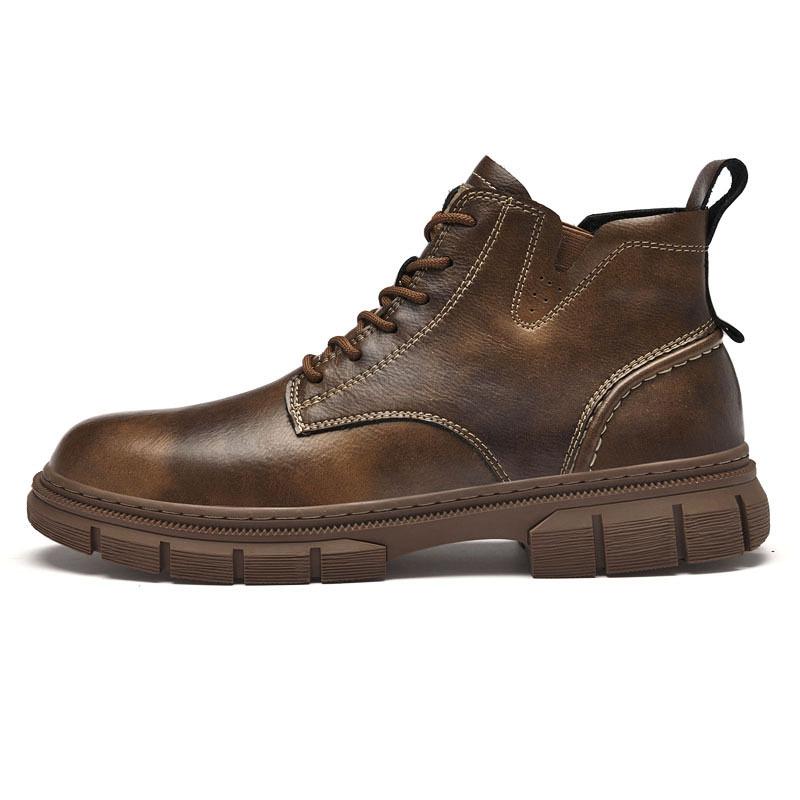 Popular Martin Boots Men's Shoes Spring and Autumn Boots Medium Top Men's Boots British High Top Short Boots Casual Tooling Shoes