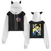 Nowa niebieska bluza z kapturem Blue Lock Anime z kocimi uszami - Kolekcja jesień/zima damska