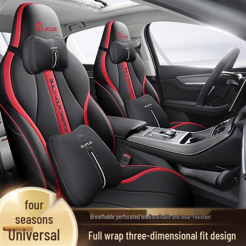 DJGY Sportovní kožený potah sedadla pro BYD Qin PLUS - Celoroční polštář