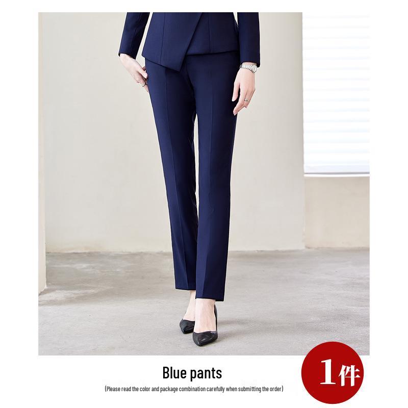 Women's Black Suit Set for Professional Reception & Hotel Work, Spring to Winter Attire.