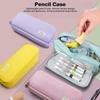 Kawaii Pencil Case Large Space Storage 3 Compartment Pouch Double Side Opened Student Stationery Desk Organizer School Supplie