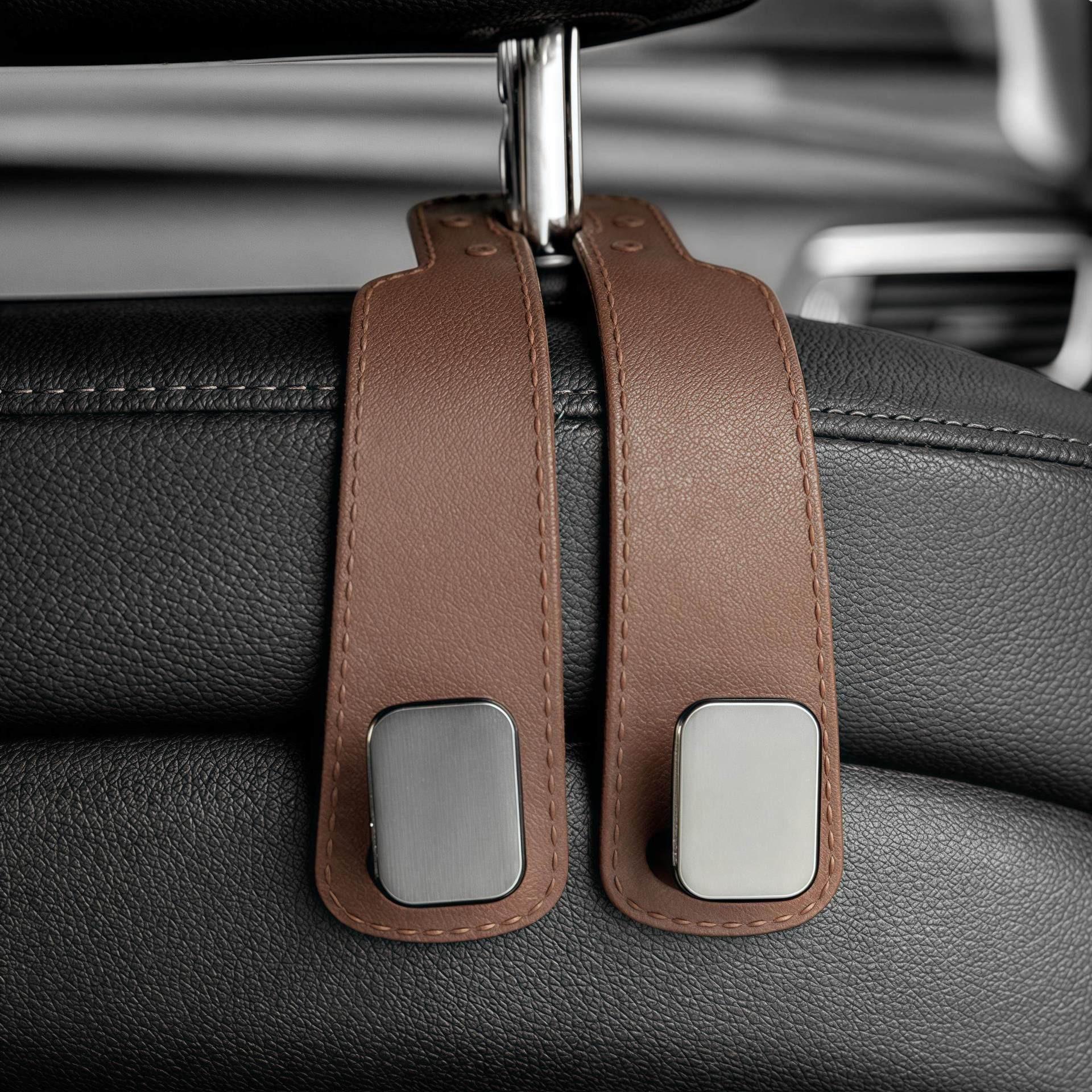 

-hook Multi-functional Car Seat Rear-mounted Mobile Phone Holder With Detachable Storage Hooks, Interior Flip-up Leather Car Hanger. One Size коричневый