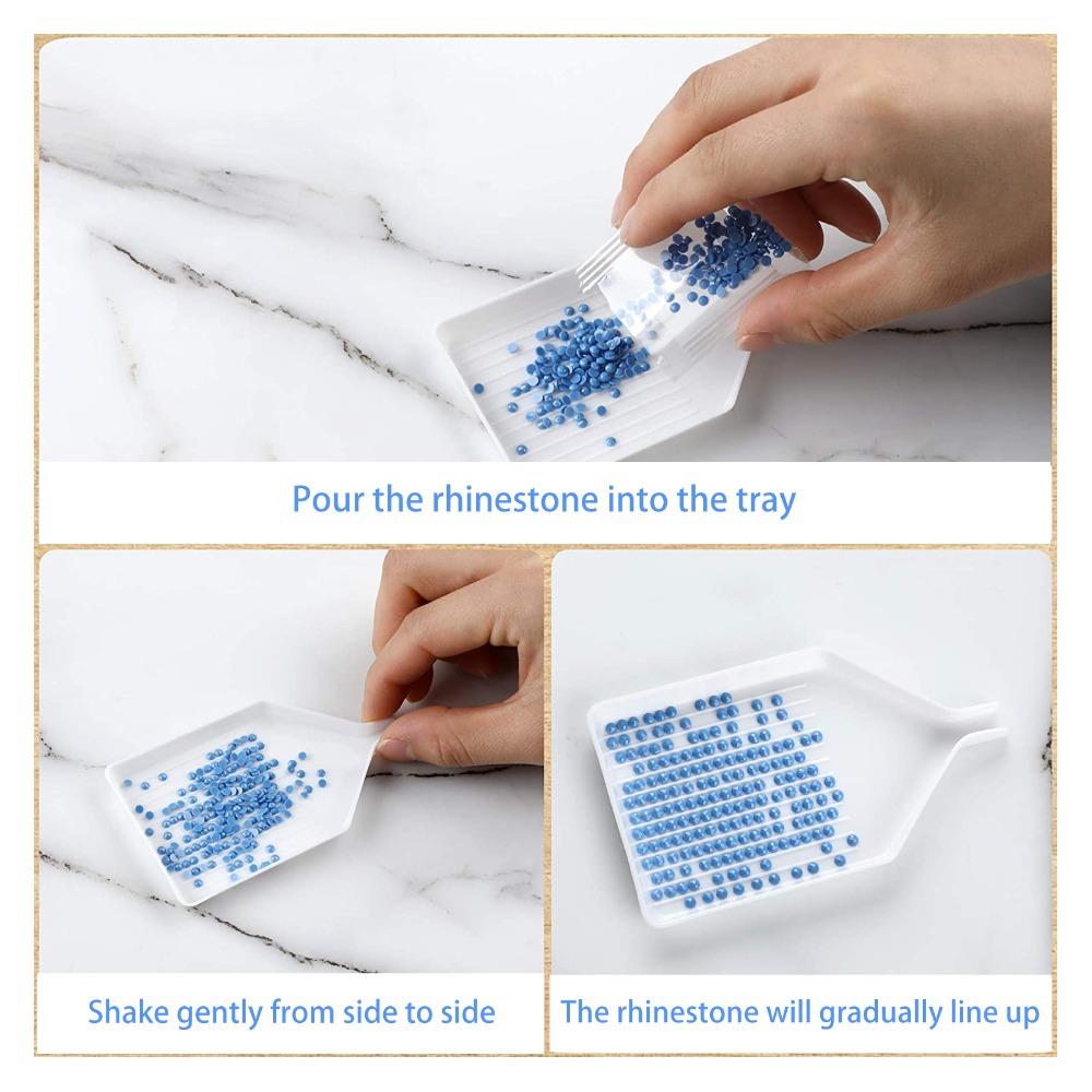 6pcs Plastic Rhinestone Painting Tray Large Size DIY Craft Organizer Tray Painting Accessories
