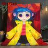 Coraline 2D Flat Pattern Flannel Blanket High Quality All Seasons Warmth and Comfort Perfect for Christmas Gifts.