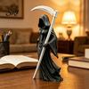 Compact Gothic Collectible Female Grim Reaper Statue with Sickle 3D Printed Black Robe Dark Queen Figurine Mysterious Sculpture for Home Office