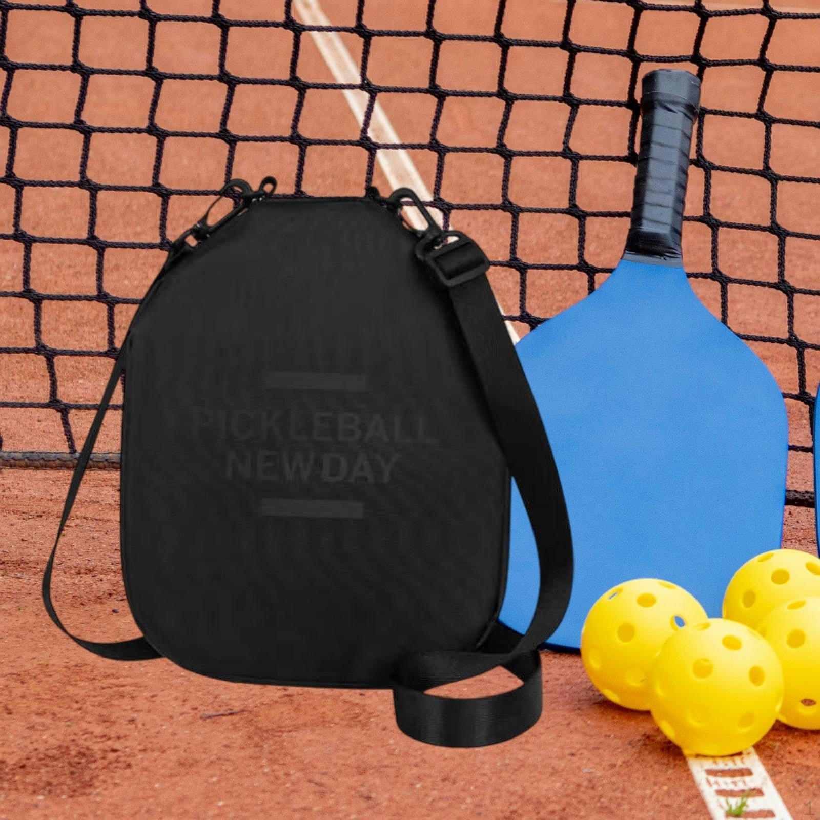 

Кейс Pickleball Paddle Cover, знімний регульований плечовий ремінь для тренувань чорний