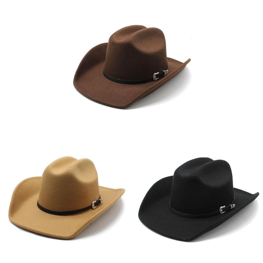 Western Cowboy Hat For Men Women Wool Felt Sun Protection Stylish Summer Accessory