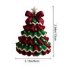 Handmade Crochet Christmas Tree Kit Festival with Bow Faux Pearl Christmas Party Crochet Decoration