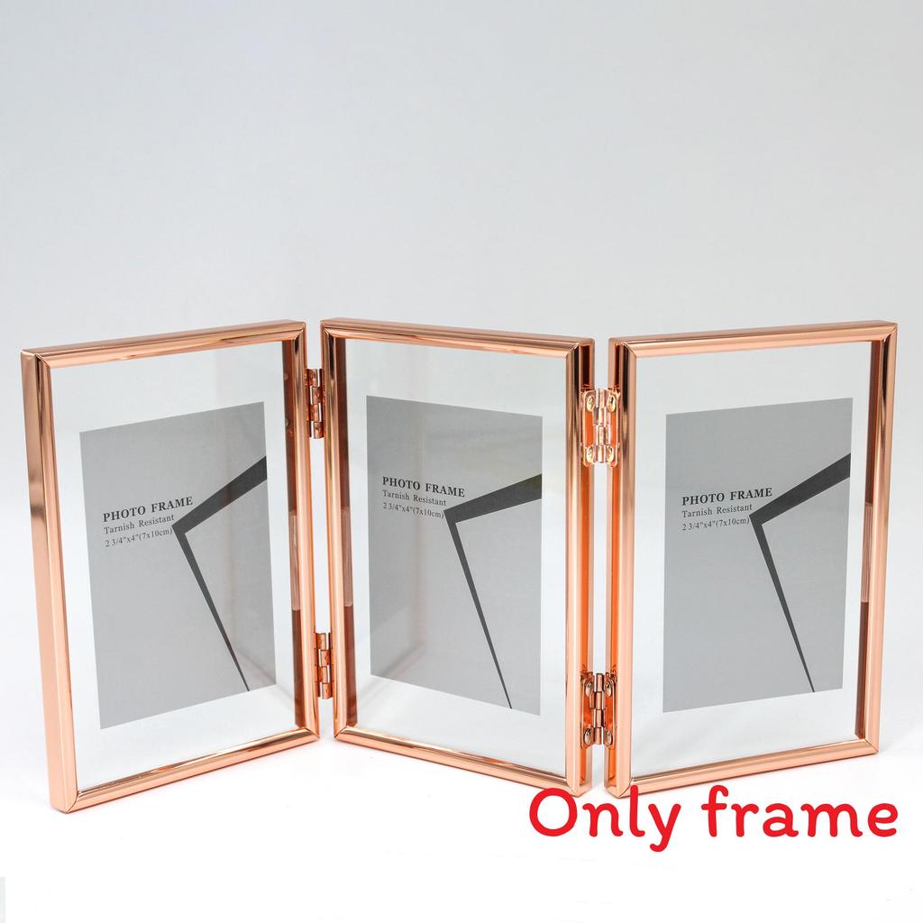 7 And 5 Inch Double Sided Transparent Fold Dual Photo Frame For Home Decor