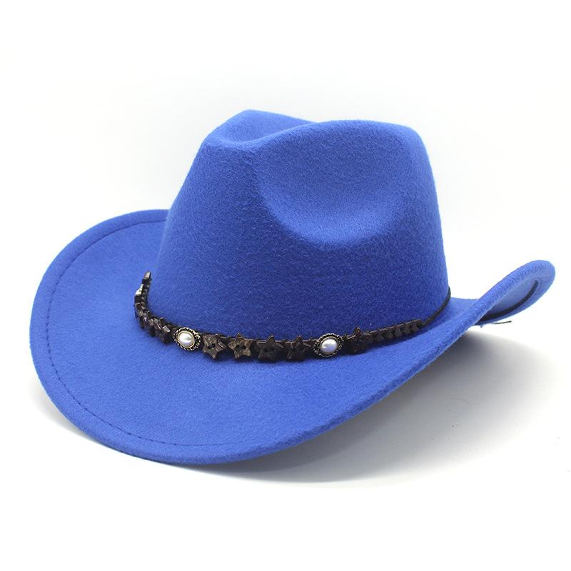 Ethnic Style Pearl Accessories Tibetan Western Cowboy Hat Top Hat Men'S And Women'S Felt Hat Jazz Hat
