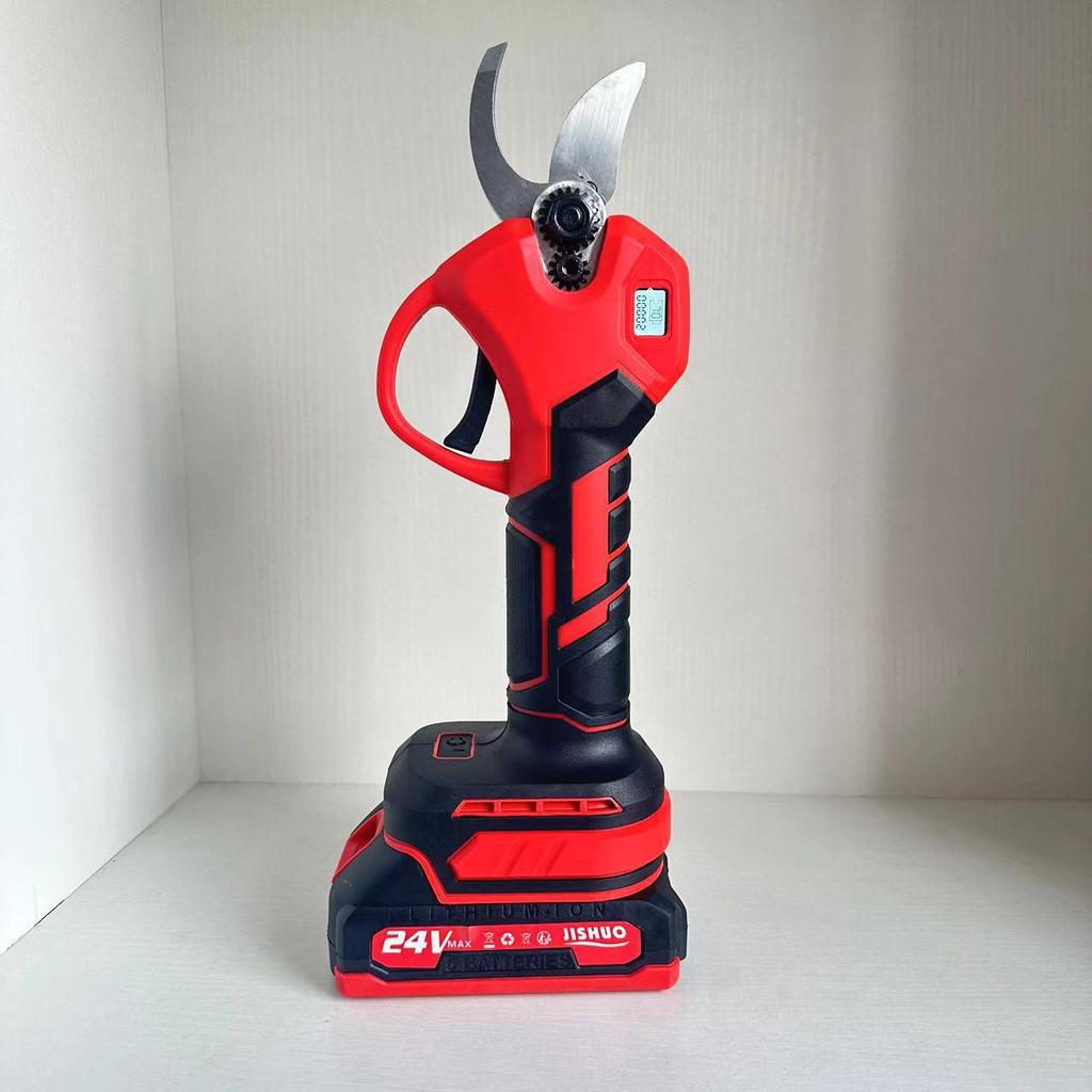 Makita Cordless Electric Pruning Shears with Digital Display, Brushless Motor, and Lithium Battery for High Branch Fruit Tree Trimming.