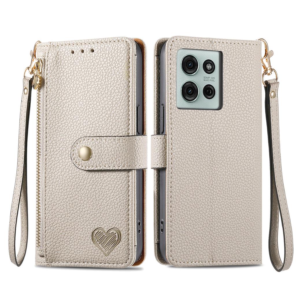 For Motorola Moto G75 5G Case RFID Blocking Zipper Pocket Leather Wallet Phone Cover