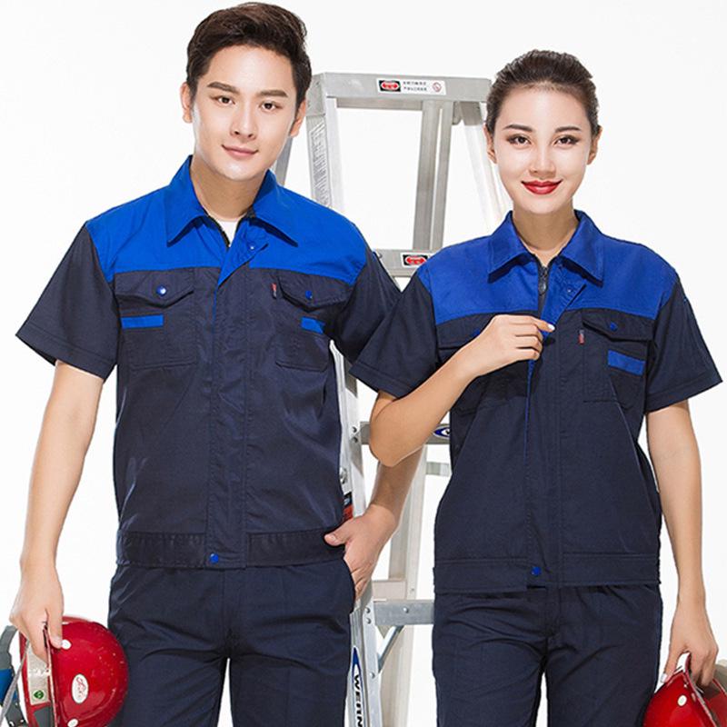 Summer Short Sleeve Custom Workwear Set for Mechanics and Electrical Workers
