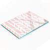 Decorative Glass Snack Serving Board, Herringbone Pattern, 80x52 Cm