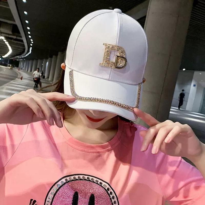Hat Women's Summer Diamond Baseball Cap Outdoor Sunscreen Shade Tide Brand Rhinestone Cap